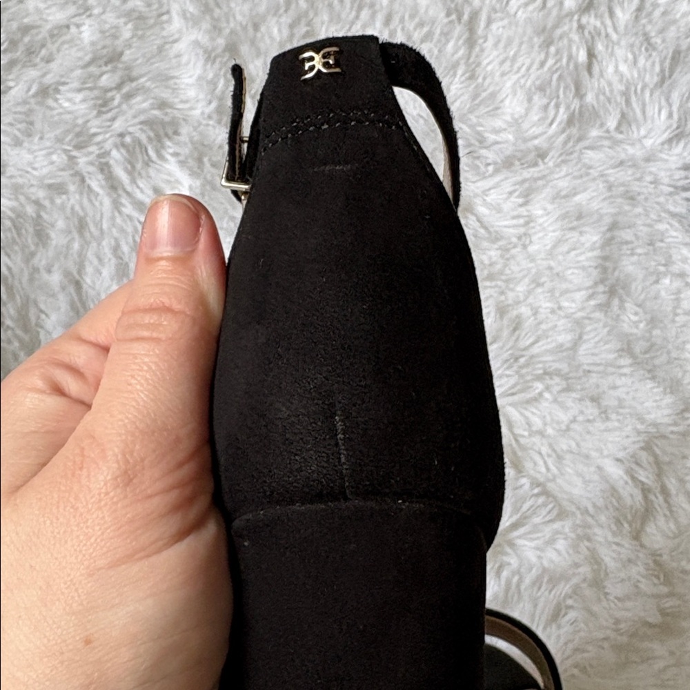 NEW In Packaging Sam Edelman Black Suede Ankle Strap Yaro Sandal Heels Size 9.5 - Picture 13 of 14